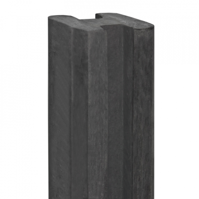 Beton-sleufpaal Zaan 10x10x275 antraciet Vlakke kop eind