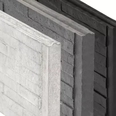 Beton-motiefplaat Schie antraciet H36xD4,8xL184cm leisteen