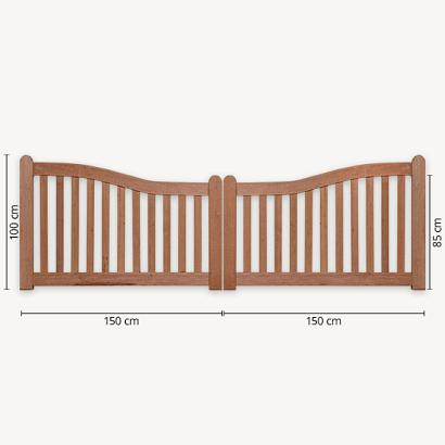 Tuinhekpoort hardhout | toog deluxe dubbel | 100/85x300 cm