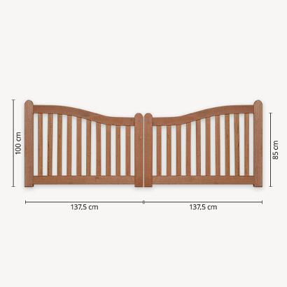 Tuinhekpoort hardhout | toog deluxe dubbel | 100/85x275 cm