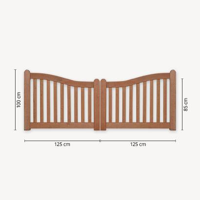 Tuinhekpoort hardhout | toog deluxe dubbel | 100/85x250 cm