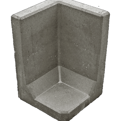 Hoek L-Element Grijs 40X40X40cm