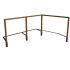 Cortenstaal pergola hoekopstelling 600 x 412 cm exclusief betonpoer