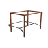 Cortenstaal pergola vierkant opstelling 424 x 300 cm inclusief betonpoer